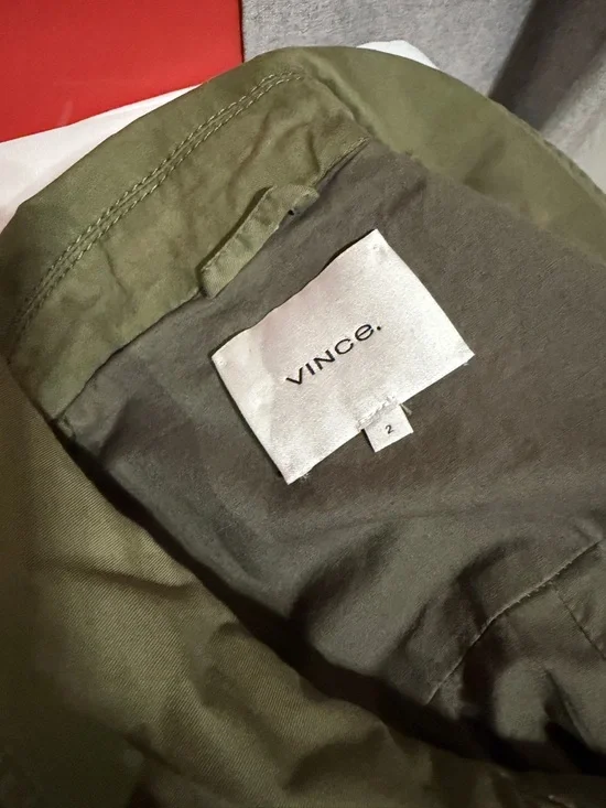 Vince Olive Green Short Utility Jacket Sz 2 - Picture 3 of 4